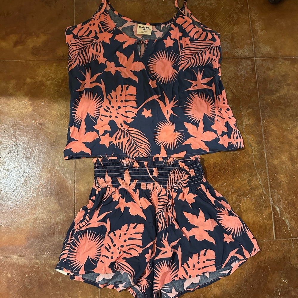 Tropical Print Tank and Shorts Set